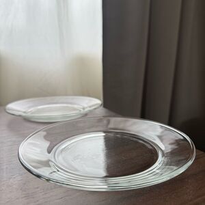 Vintage | 2 Elegant Clear Small Plate Set